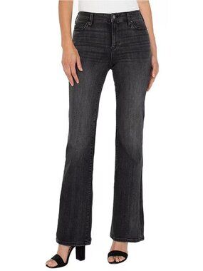 Liverpool Los Angeles Lucy Bootcut Jeans Washed Black Mid Rise Stretch Size 2/26